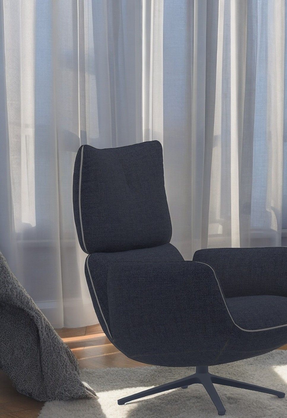 Jalis Lounge Drehsessel mit Kippmechanik 4-Fuß Elektrisch verstellbar Cor
