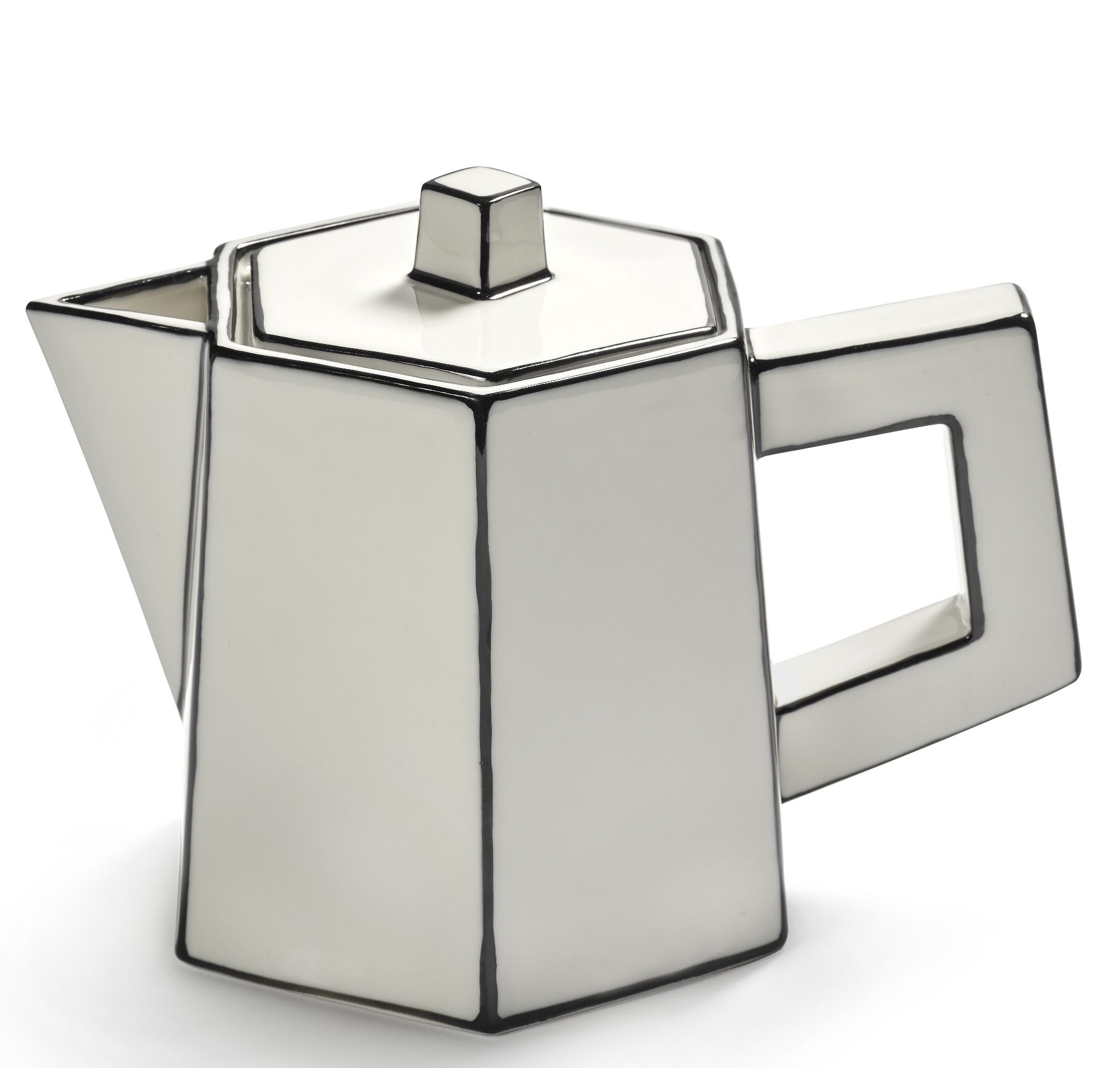 Teekanne Weiß/Schwarz Carte Blanche Serax 