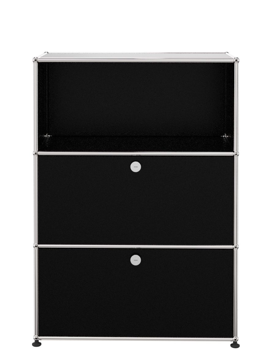USM Haller Highboard mit 2 Klappen und 1 Fach offen-graphitschwarz