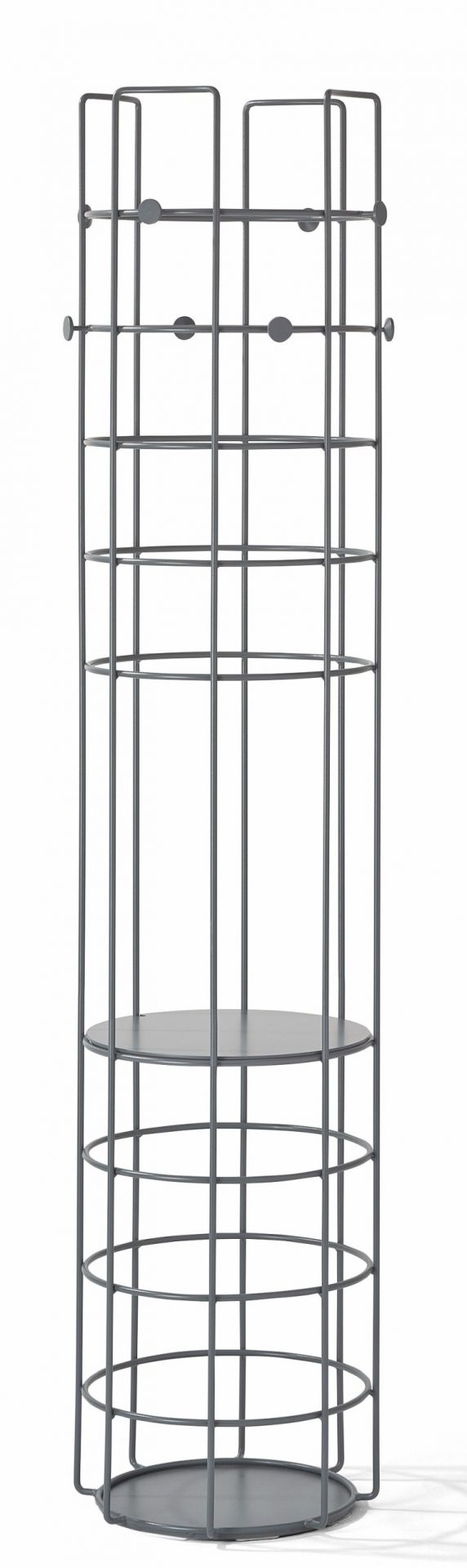 Bazar Standgarderobe von Richard Lampert in Basaltgrau: Moderne, freistehende Garderobe aus Metall.