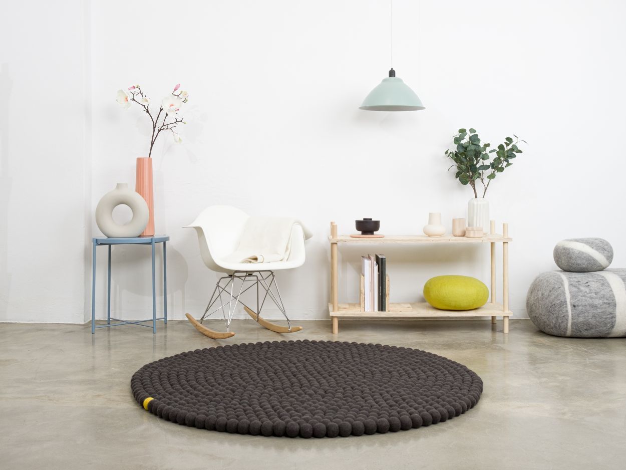 Big One Rund Filzteppich Ø 160 cm myfelt Anthrazit