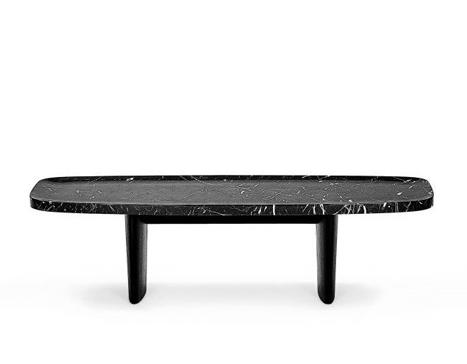 Classicon Beistelltisch Matéria Side Table aus schwarzem Nero Marquina Marmor, elegante Wohnzimmer-Dekoration.