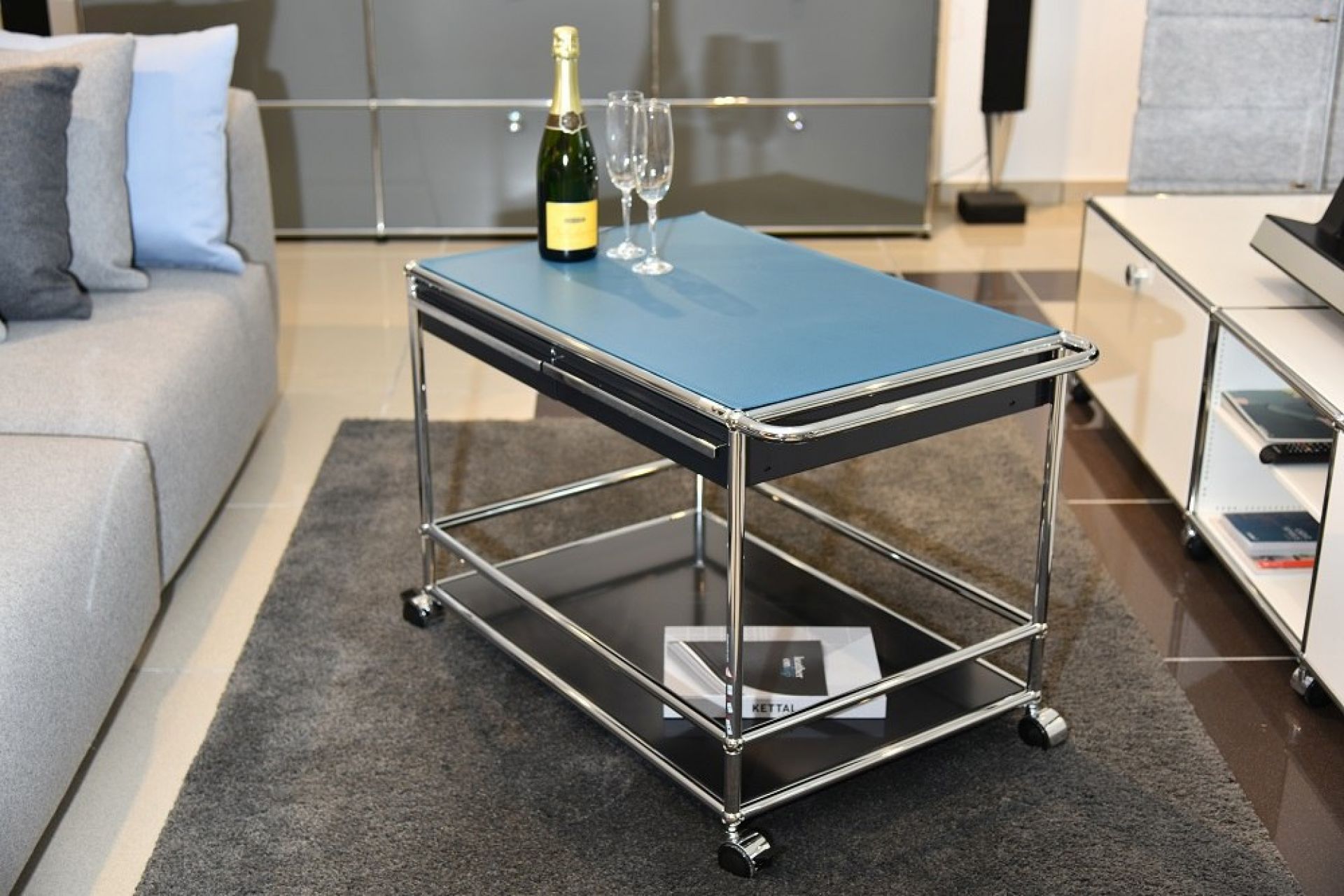 Lederauflage für USM Servierwagen 75x50 cm Leather on Top