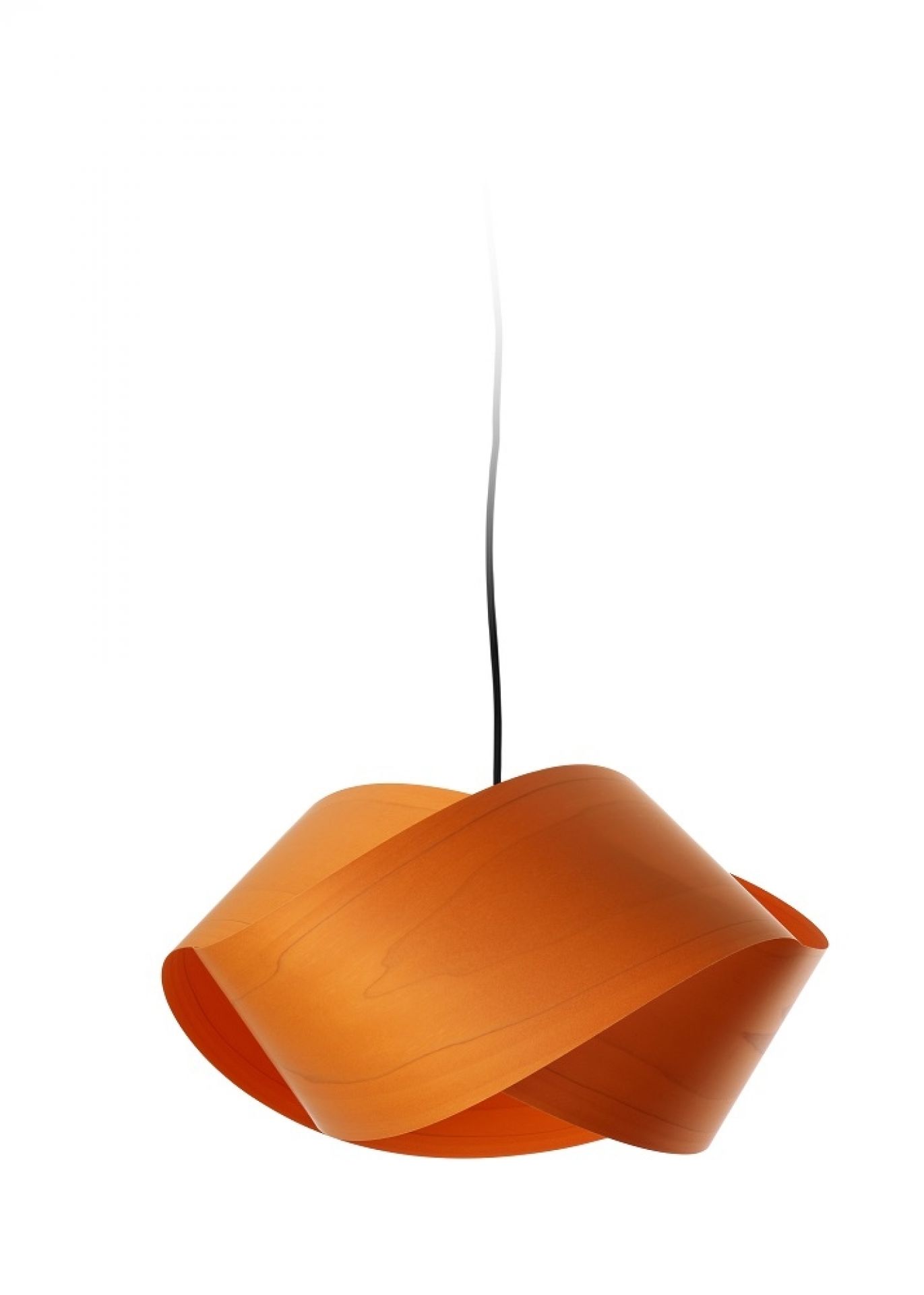 Nut Suspension Pendelleuchte Kabel und Baldachin in schwarz Schirm in Orange LZF Lamps