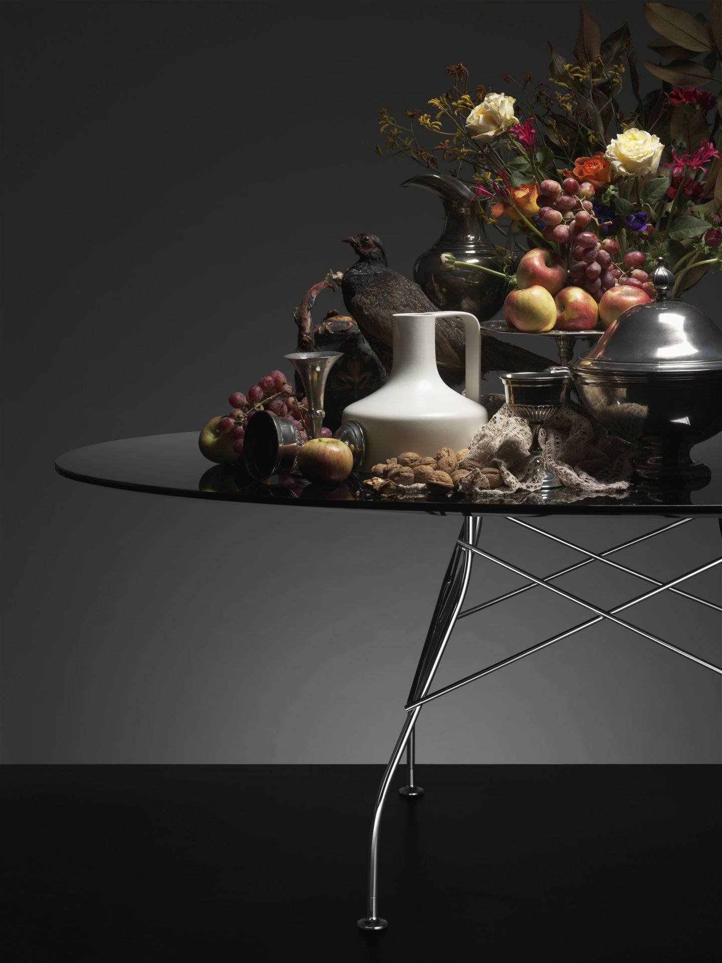 Glossy Tisch marmoriertes Steinzeug Kartell
