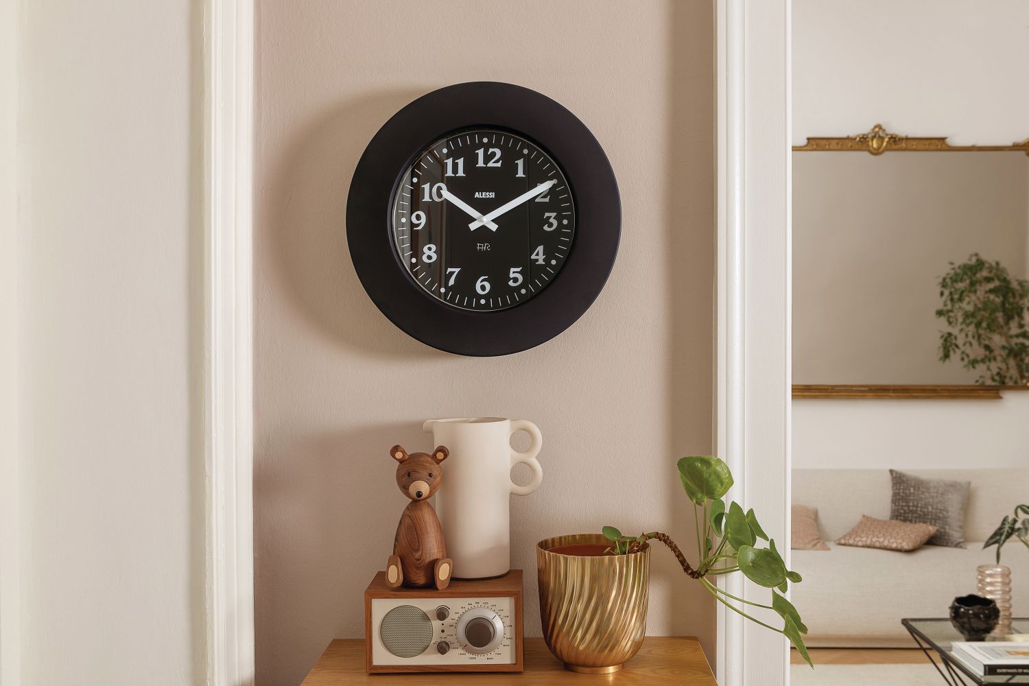 Momento  Wanduhr 11 B Schwarz Alessi 