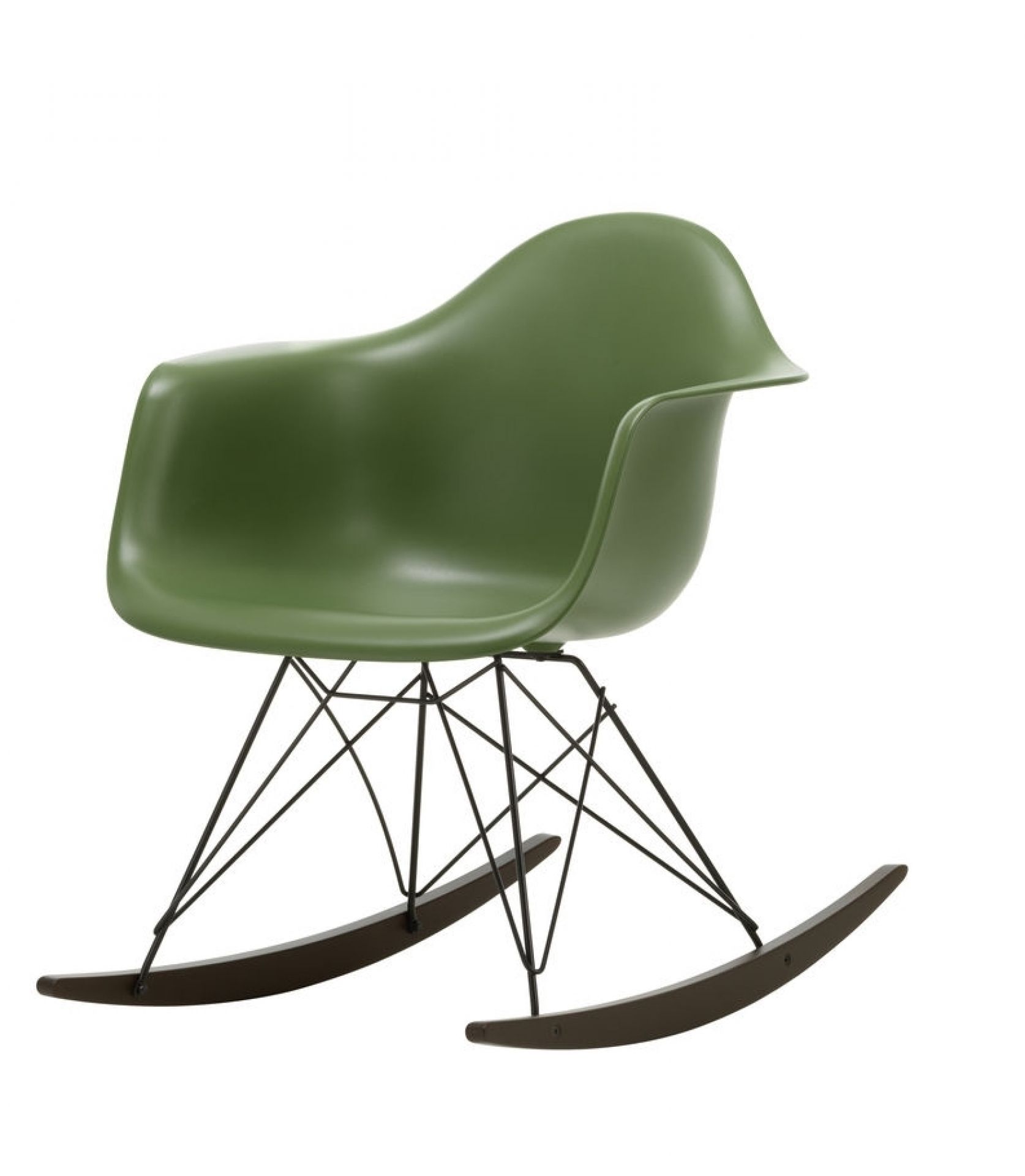 Vitra Eames Plastic Arm Rocking Chair RAR Schaukelstuhl Ahorn dunkel-Schwarz-Weiss