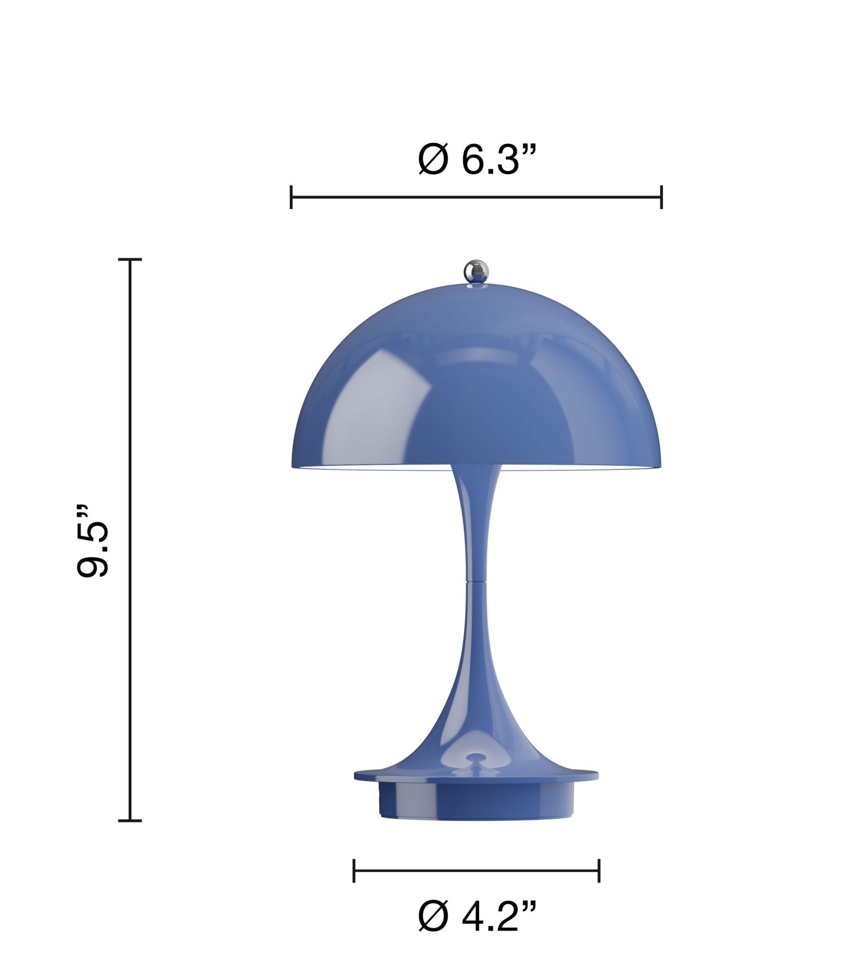 Panthella 160 Portable V3 Akku LED-Tischleuchte Indoor/Outdoor Louis Poulsen Undruchsichtig indigo