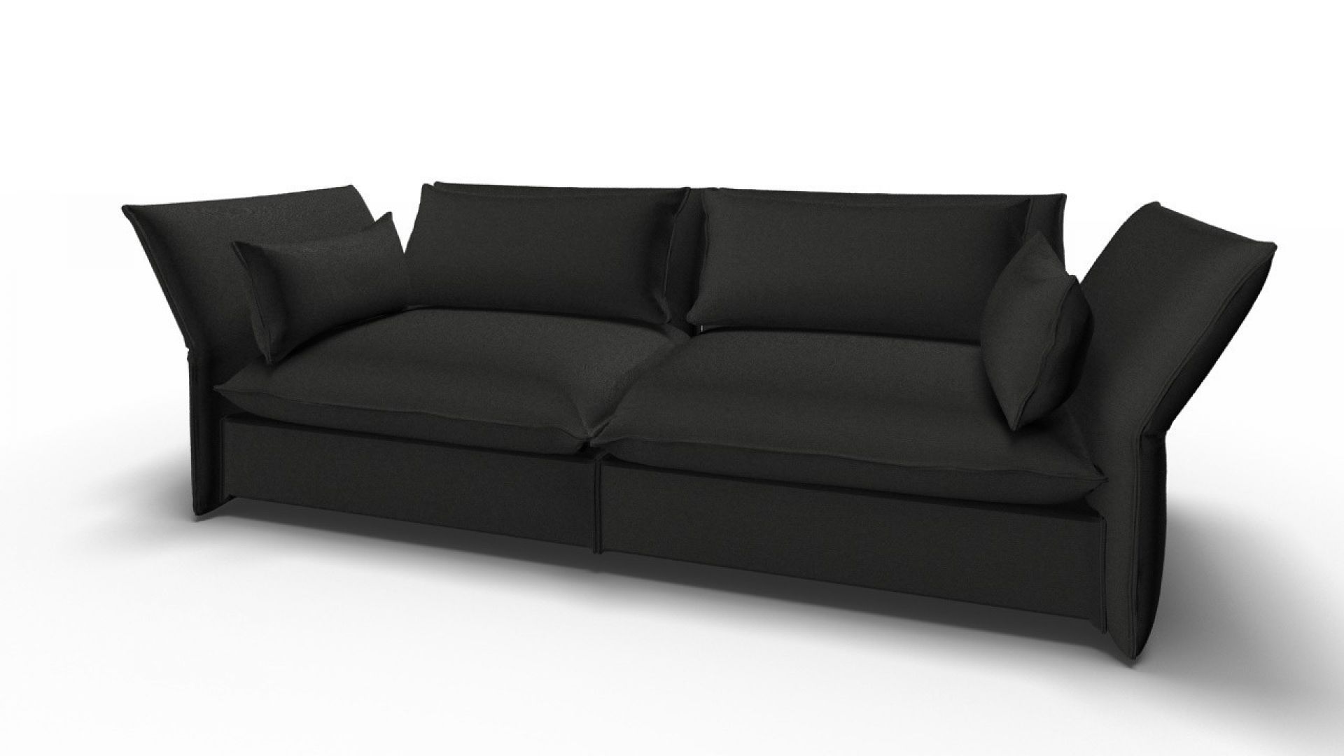 Dunkelgraues Mariposa Sofa von Vitra, ein modernes 3-Sitzer Sofa mit verstellbaren Seitenteilen.