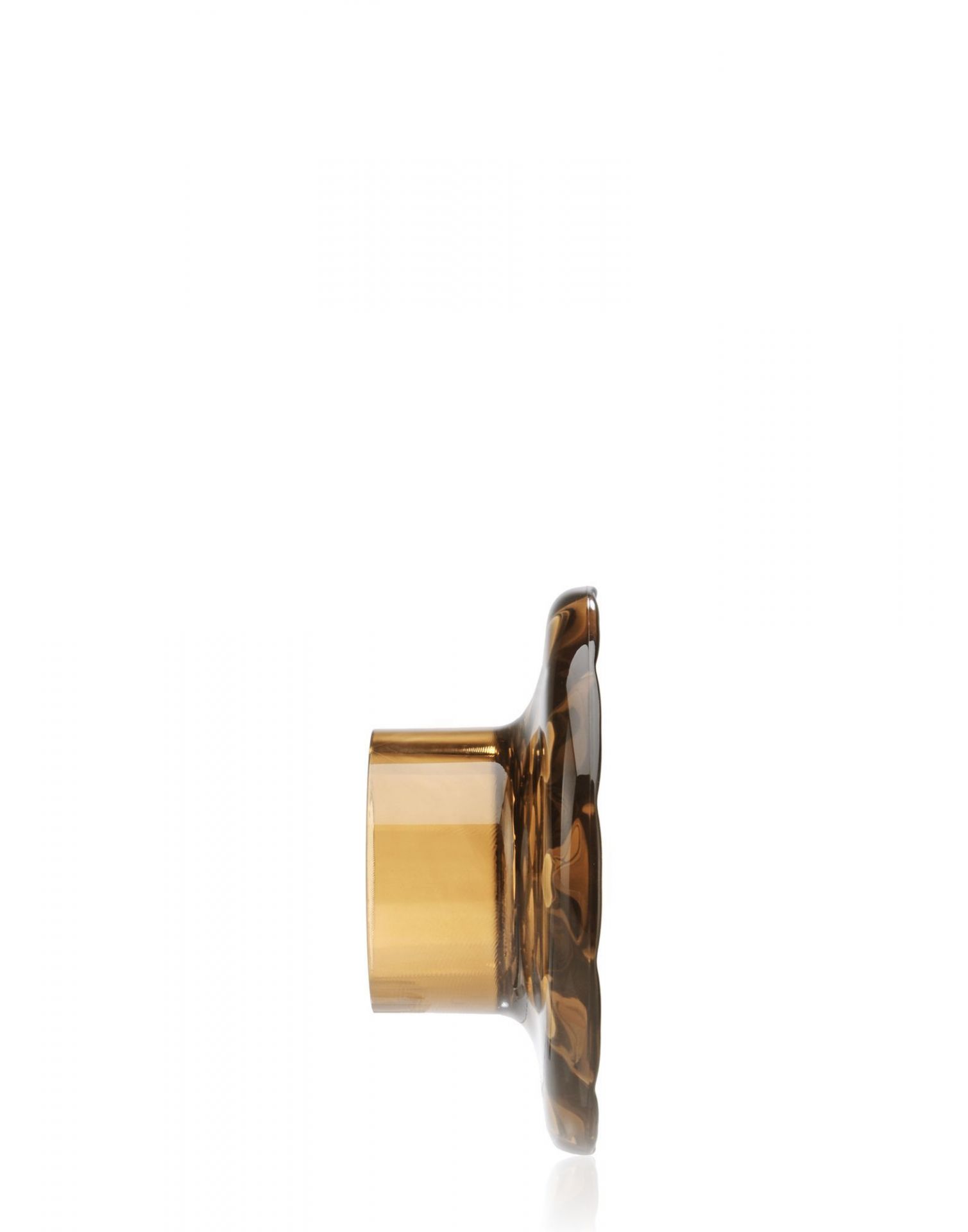 Bernsteinfarbener Jellies Garderobenhaken von Kartell, mittelgroß, aus transparentem Kunststoff, Seitenansicht. Design Haken für Wandgarderobe.