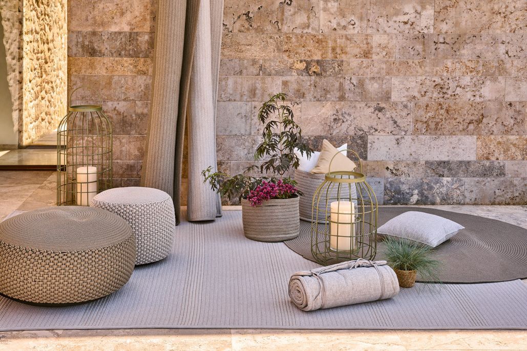 Pouf Hocker Groß Indoor / Outdoor Weishäupl Sand