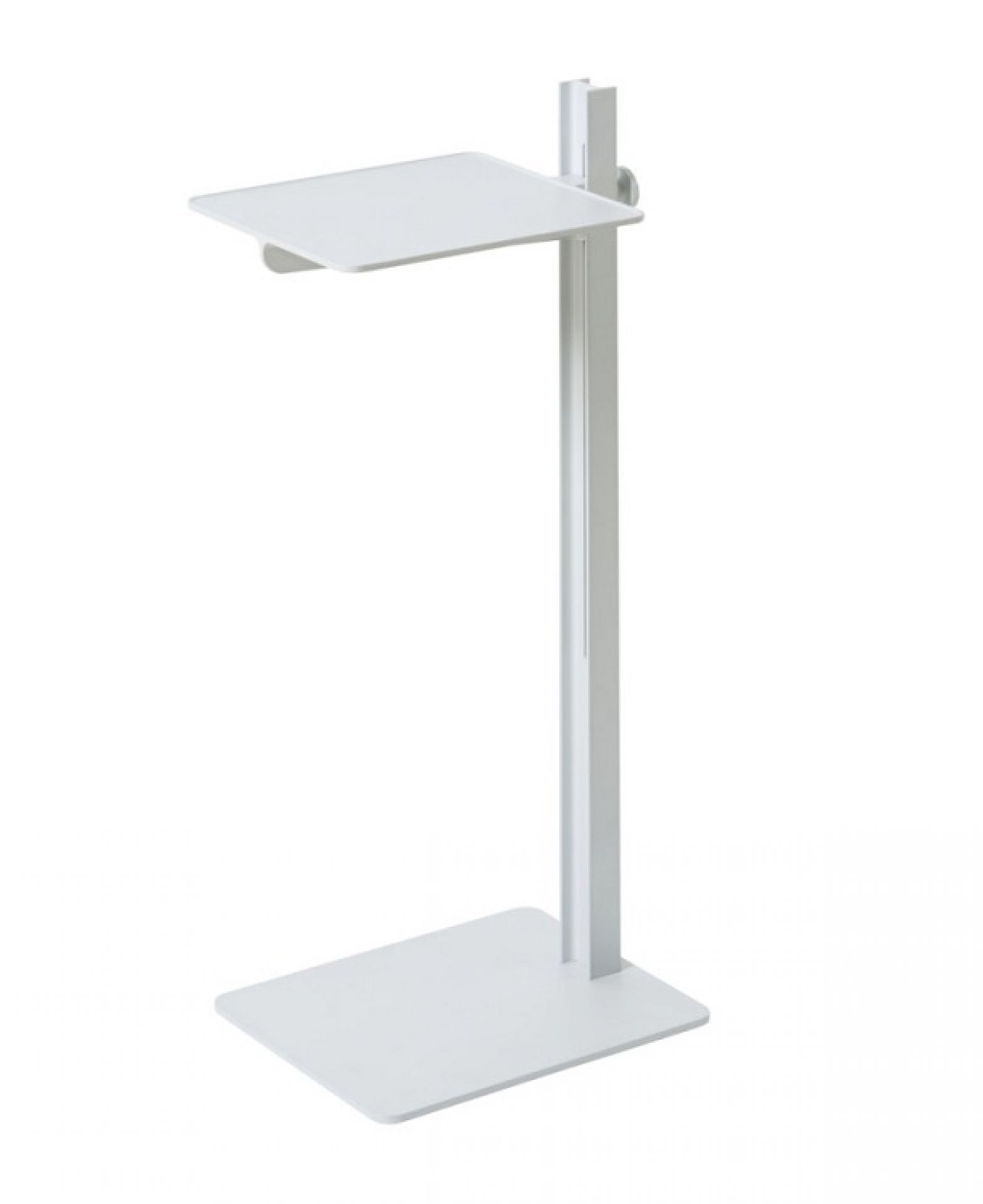 Weißer Museum Sidetable Beistelltisch von String Furniture aus Aluminium, höhenverstellbar, für Wohnzimmer und Büro.