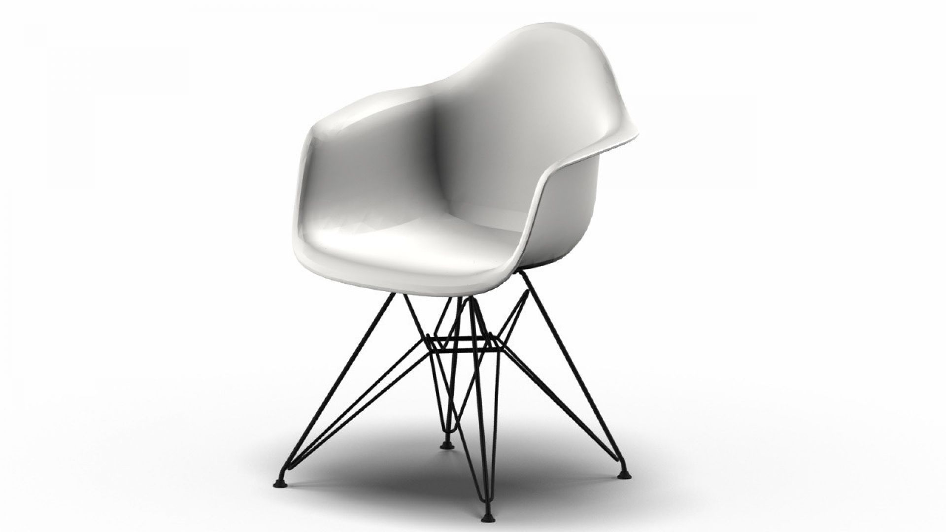 Eames Plastic Arm Chair DAR Stuhl Vitra Schwarz - Weiss
