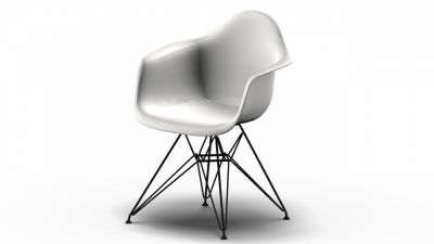 Eames Plastic Arm Chair DAR Stuhl Vitra Schwarz - Weiss