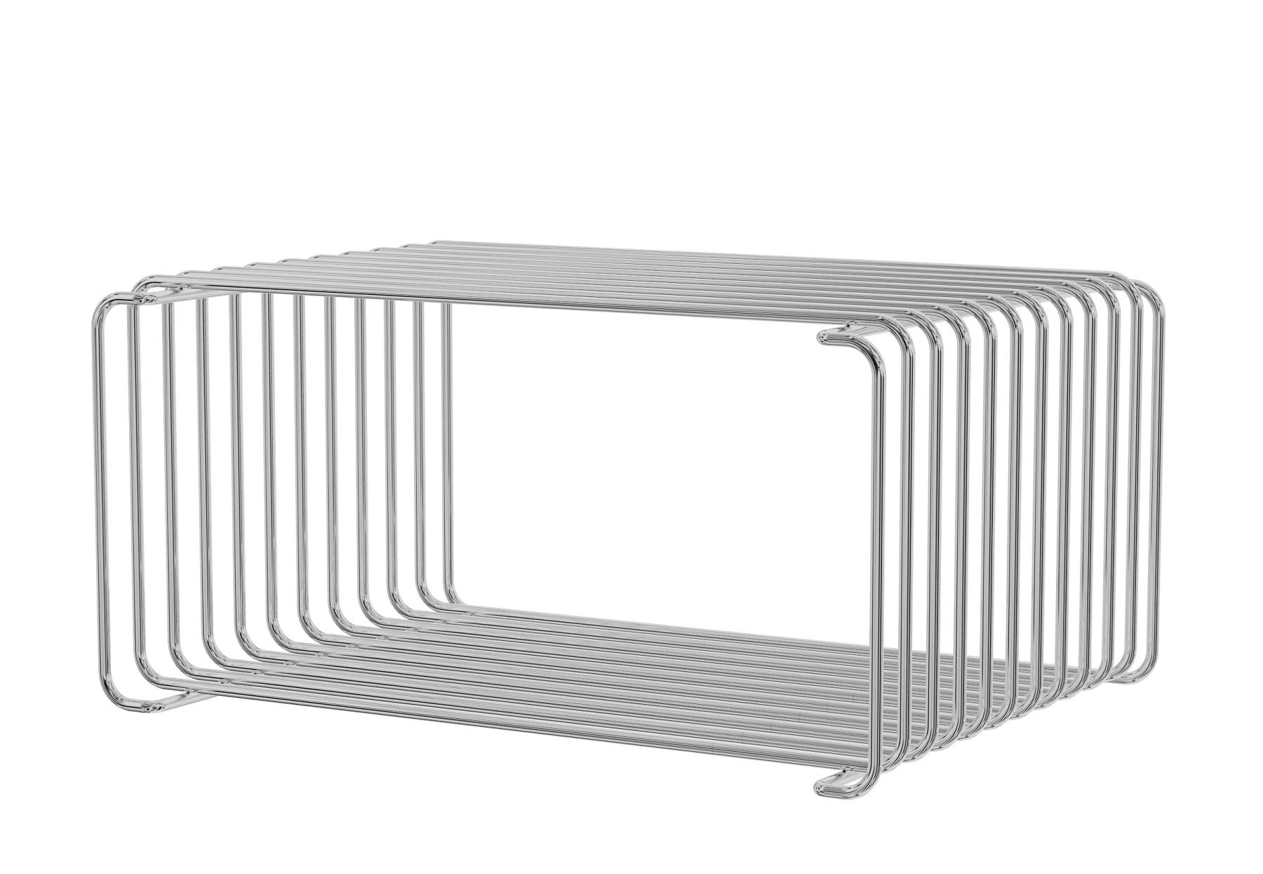 Panton Wire Single Regalsystem von Montana, verchromtes Metall, modernes Design für Wohnzimmer und Büro.